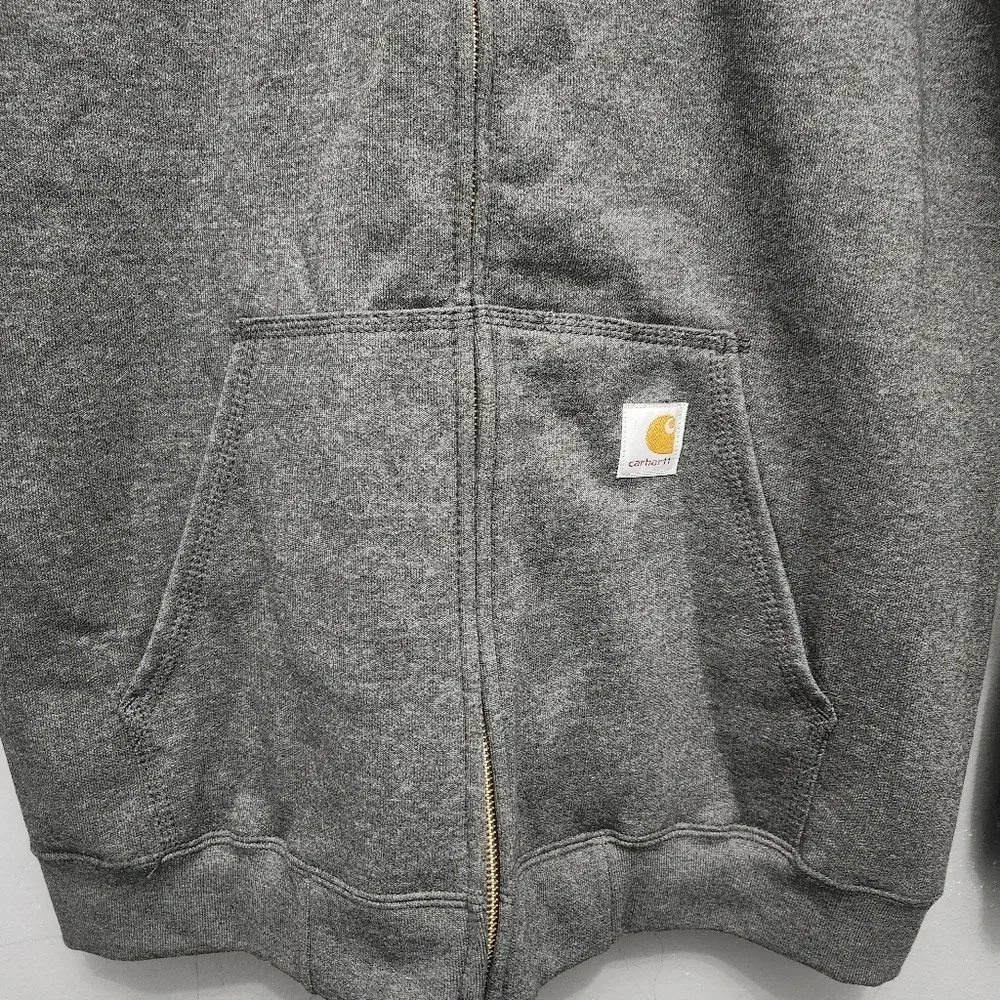Carhartt men's full zipper hoodie jacket size M gray midweight loose fit